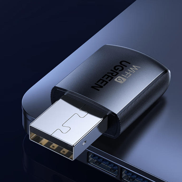 綠聯USB無線網卡WiFi6免驅AX900 雙頻5G臺式機專用WiFi接收器 內置天線 電腦筆記本網卡無線接收發射器